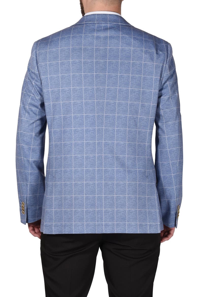 Blue Windowpane Knit Sport Coat, Alternate, color, BLUE