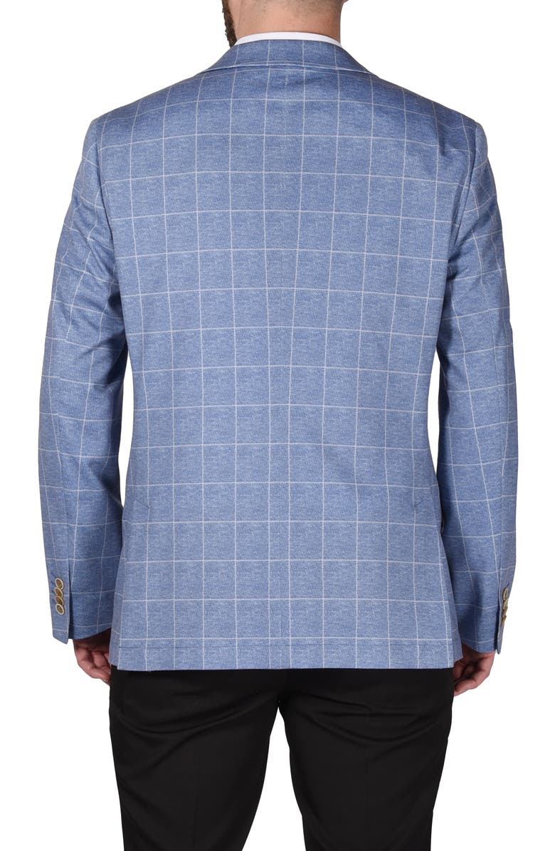SAVILE ROW CO Blue Windowpane Knit Sport Coat, Alternate, color, Blue