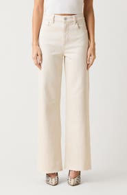 LE JEAN High Waist Wide Leg Column Jeans