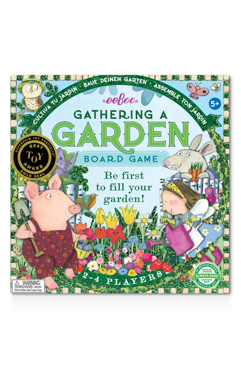 eeBoo Gathering a Garden Board Game, Alternate, color, Green
