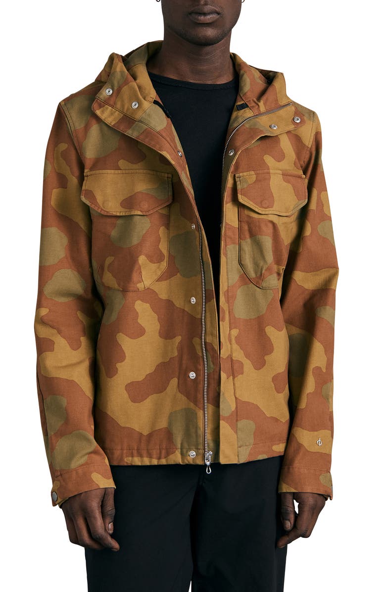 rag & bone Military Tactic Camo Print Stretch Cotton Jacket, Main, color, Camo