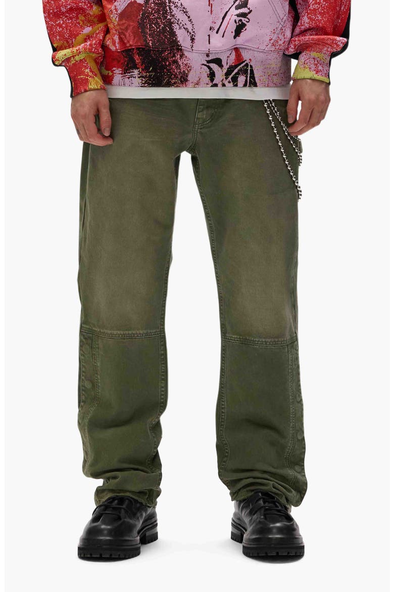 Snap Carpenter Pants, Main, color, GREEN