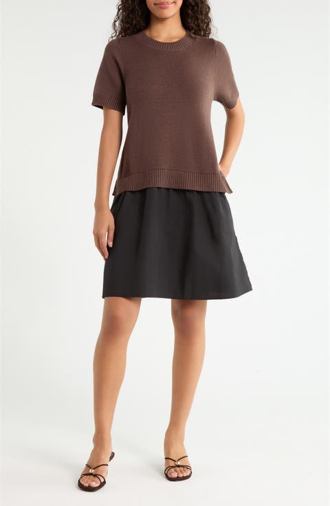 Karola Mixed Media Minidress