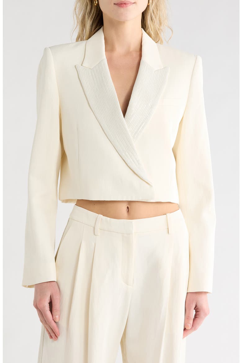 What Once Was Sequin Blazer, Main, color, BONE