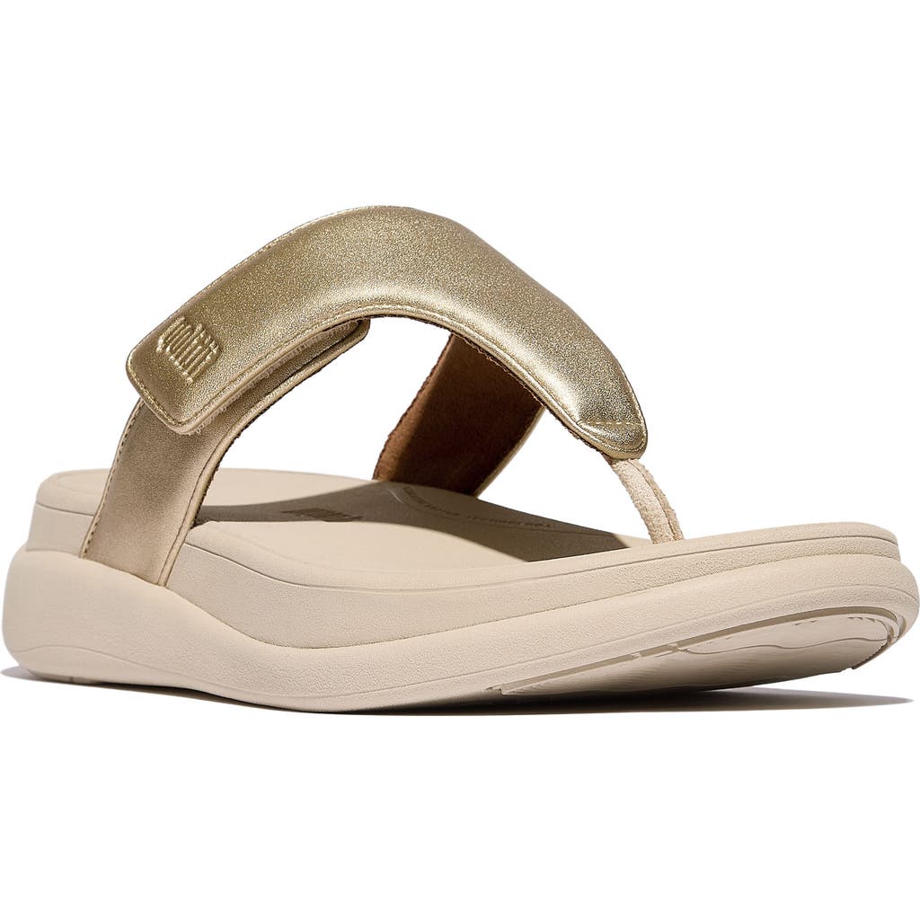 Fitflop F-mode Go Adjustable Platform Flip Flop In Platino