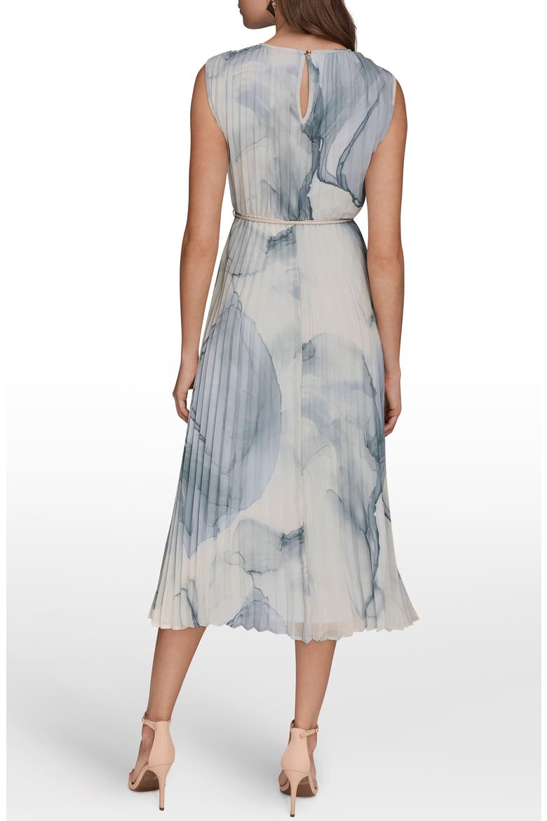 Print Pleated Midi Dress, Alternate, color, DUSK MULT