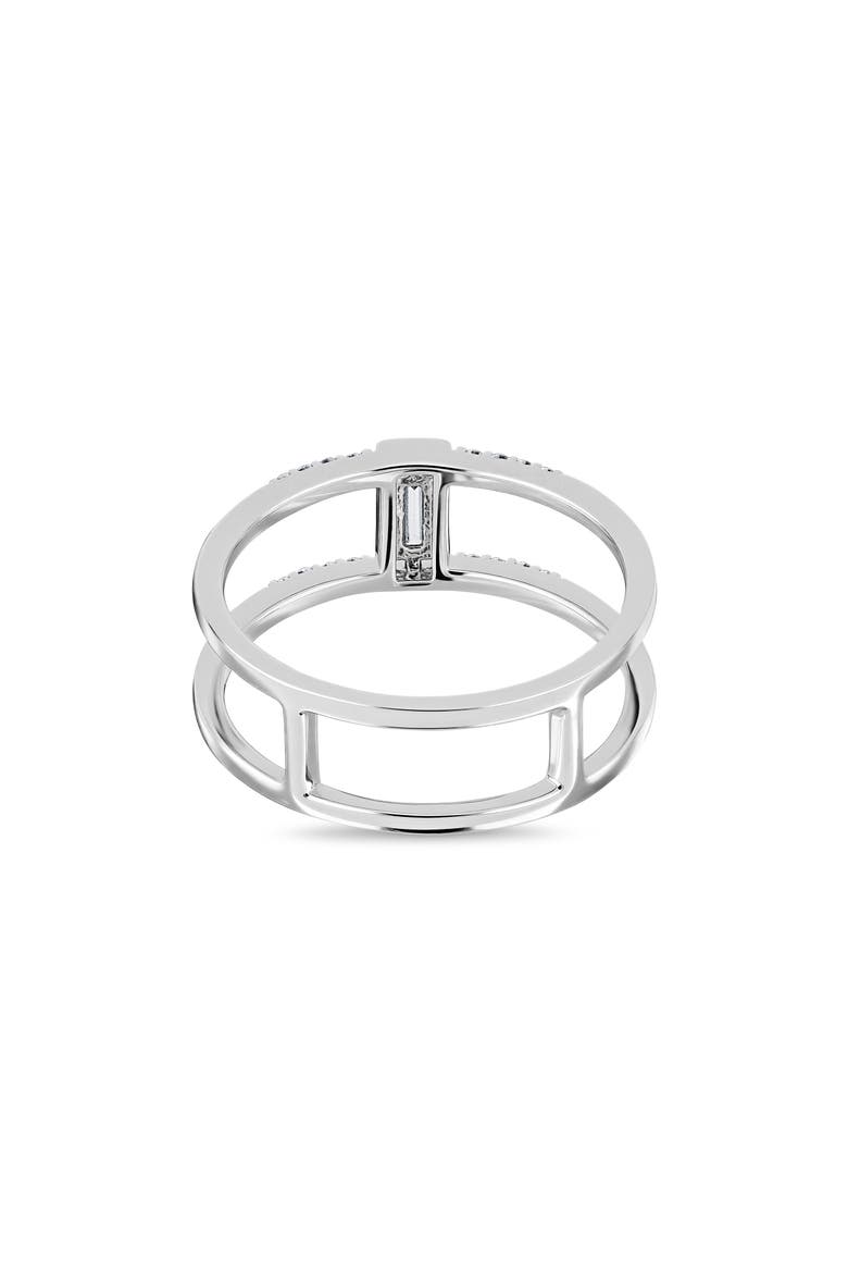 Gatsby 18k Gold Diamond Double Stackable Ring, Alternate, color, 18KW