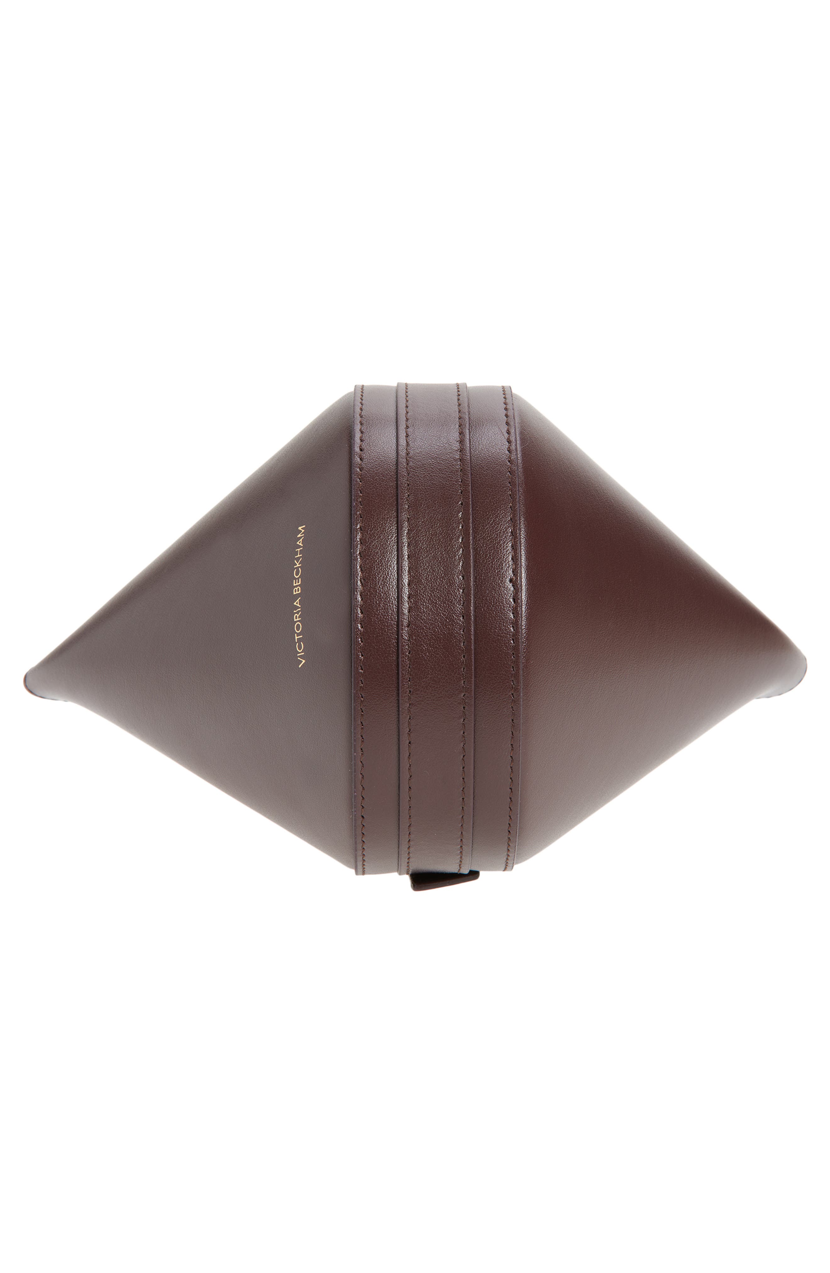 Victoria Beckham Mini Dia Leather Pouch Clutch, Alternate, color, Dark Burgundy