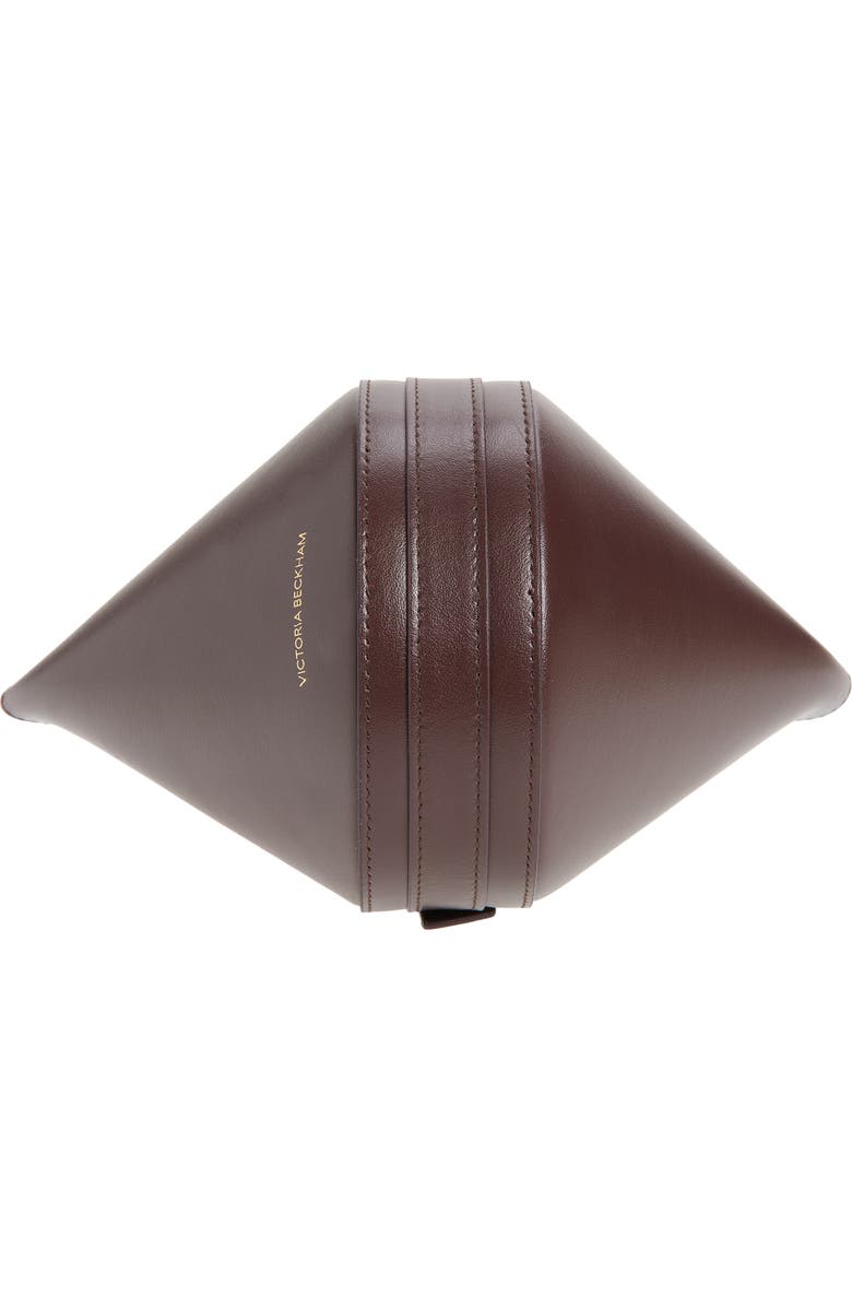 Victoria Beckham Mini Dia Leather Pouch Clutch, Alternate, color, Dark Burgundy