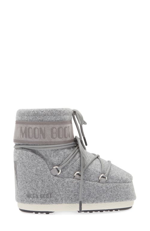 Moon Boot Womens Icon Low Lace-up Felt Snow Boots Grey