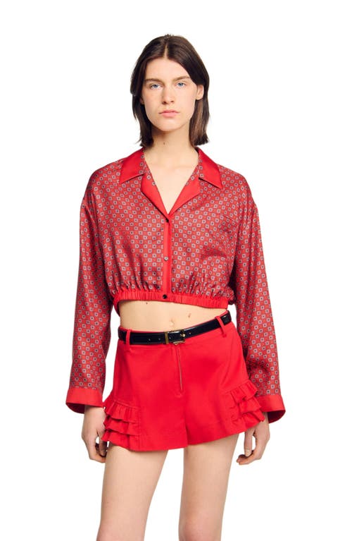 Sandro Scarf Print Shirt In Multi