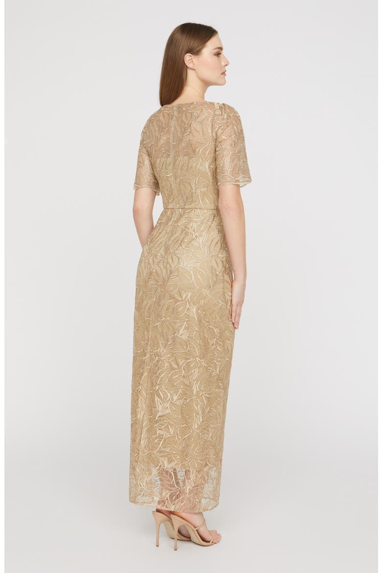Berlin Embroidered Cocktail Dress, Alternate, color, GOLD