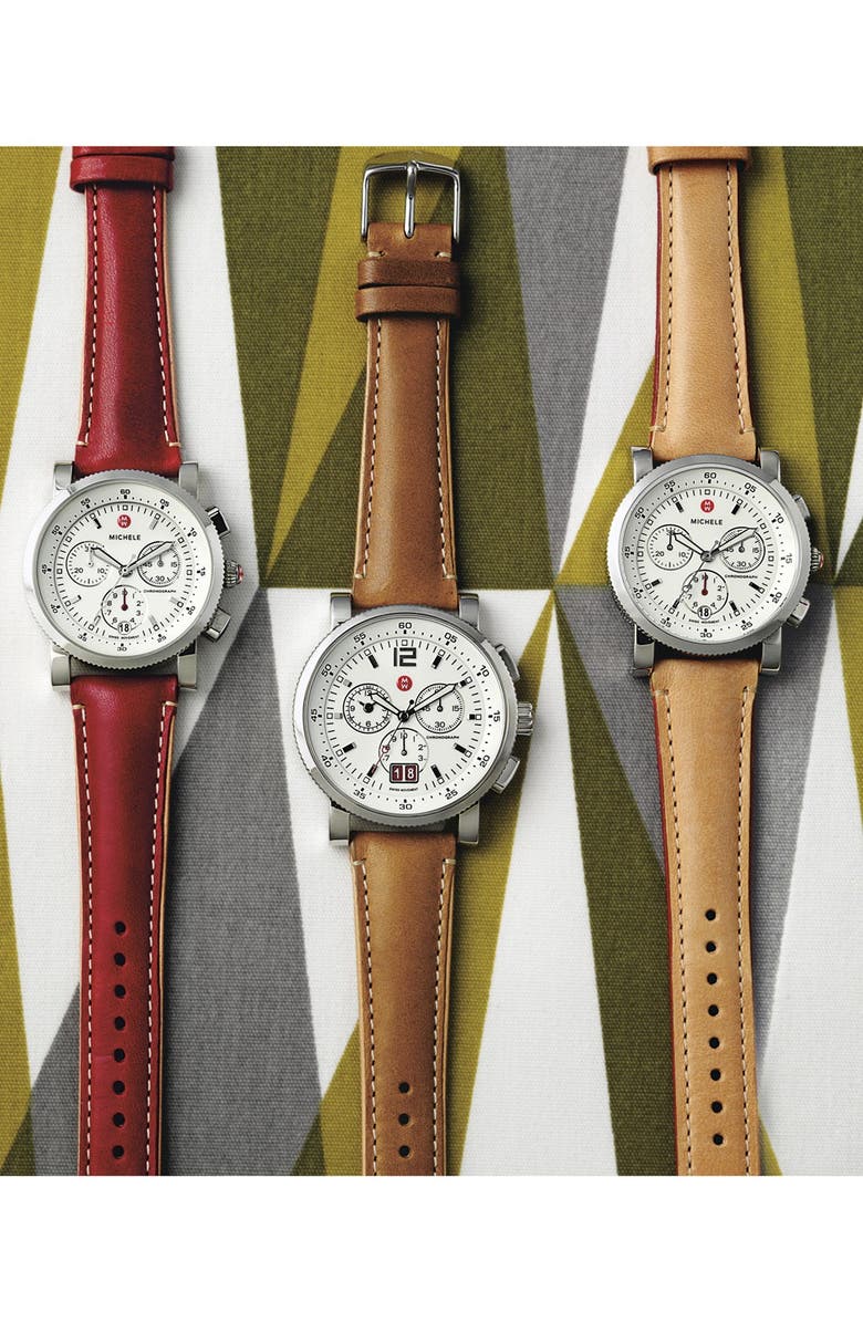 MICHELE 'Sport Sail' Black Dial Watch Case, 38mm, Alternate, color, 