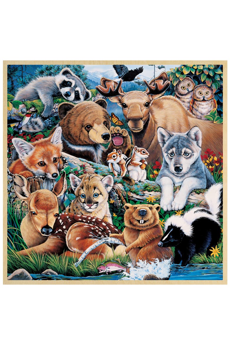 Forest Friends 48 Piece Wood Puzzle, Alternate, color, Multicolor