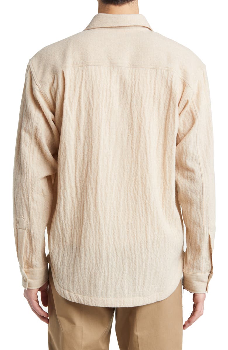 NN07 Adwin 5366 Puckered Wool Blend Button-Up Shirt Jacket, Alternate, color,