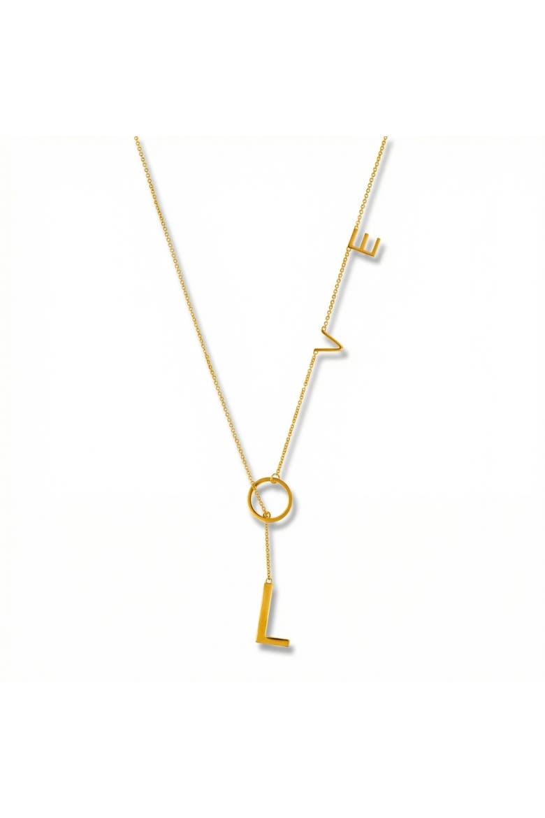 Love Lariat Necklace 18k Gold Plated 21", Main, color, 18k Yellow Gold