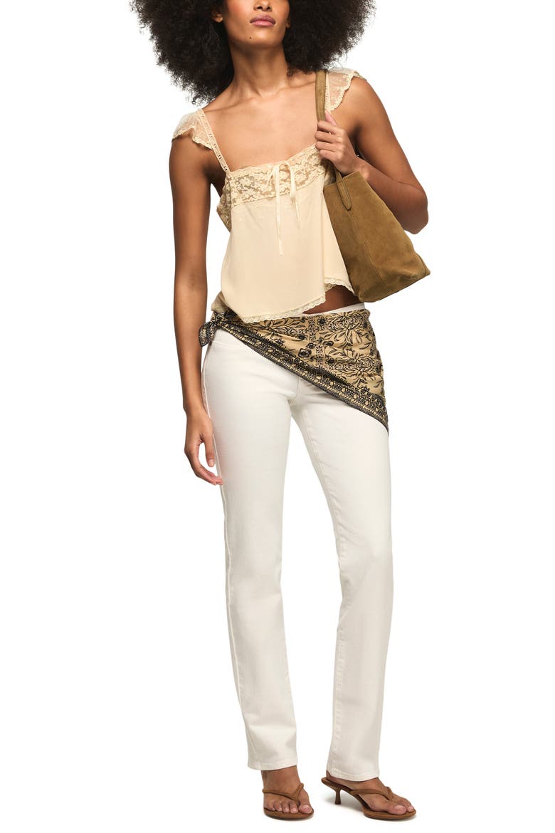 Sweet Mid Rise Straight Leg Jeans, Alternate, color, BRIGHT WHITE
