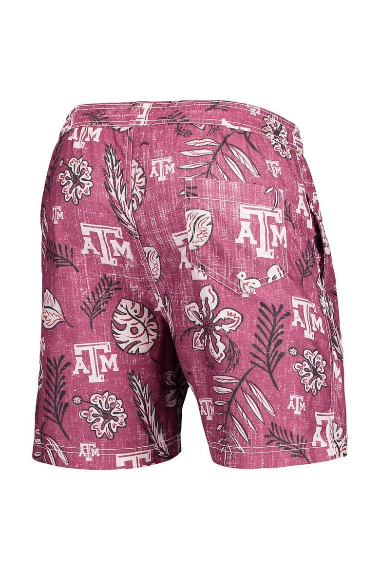 Men's Wes & Willy Maroon Texas A&M Aggies Vintage Floral Swim Trunks, Alternate, color, Maroon