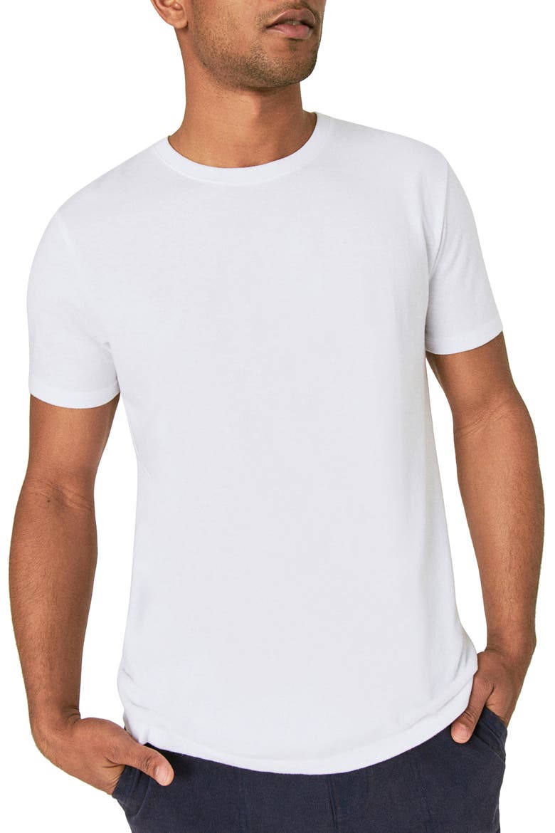 Venice Burnout Crewneck T-Shirt, Main, color, BRIGHT WHITE