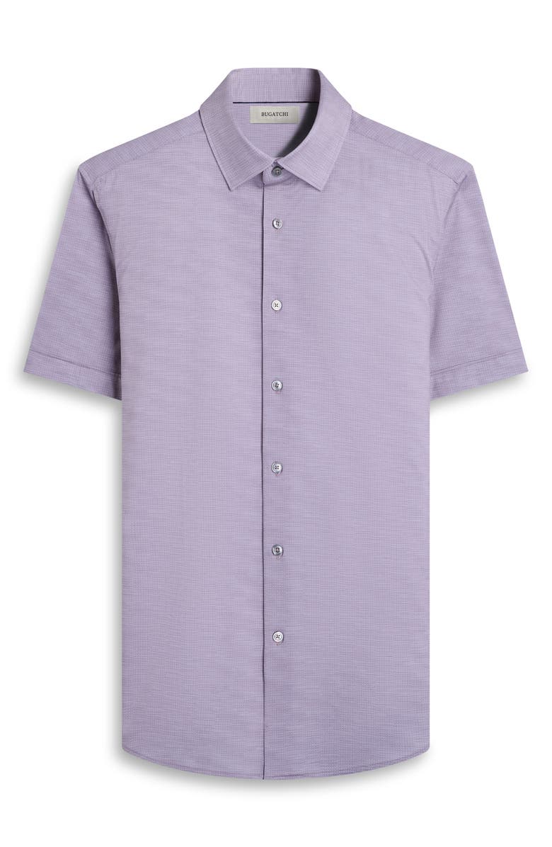 Bugatchi Miles OoohCotton<sup>®</sup> Short Sleeve Button-Up Shirt, Alternate, color, Wood Rose