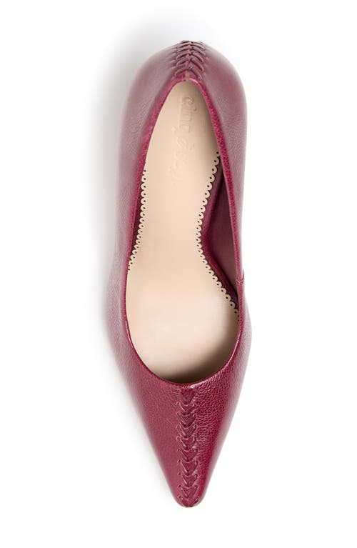 Cinq À Sept Giselle Whipstitch Pointed Toe Pump In Burgundy