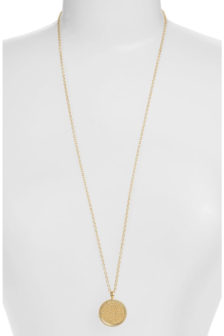 Medallion Pendant Necklace, Main, color, GOLD