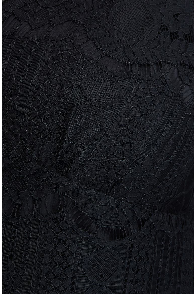 Lace Overlay Long Sleeve Dress, Alternate, color, BLACK