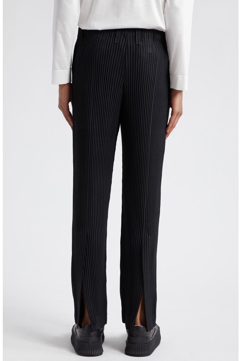 Pleated Tailored Straight Leg Pants, Alternate, color, BLACK
