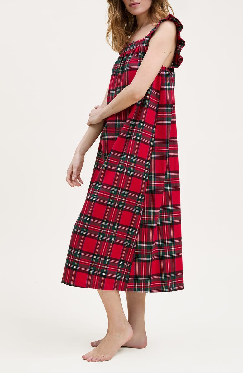 Petite Plume Imperial Tartan Nightgown, Alternate, color, Red