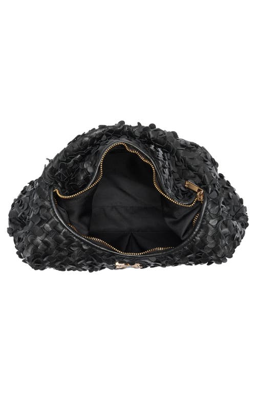 Sam Edelman Bianka Woven Leather Hobo Bag In Black