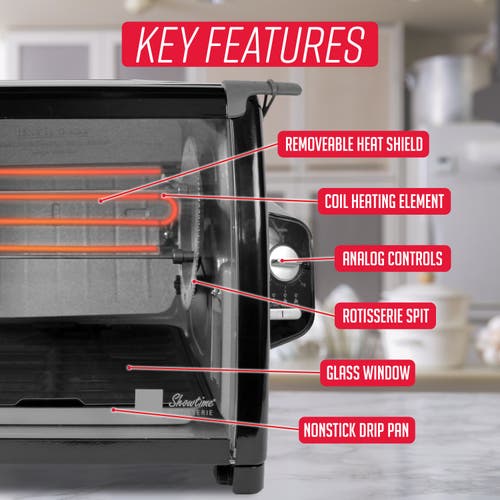 Ronco Modern Rotisserie Oven, Large Capacity (15lbs) Countertop Oven, Multi-purpose Basket For Versatile C In Black