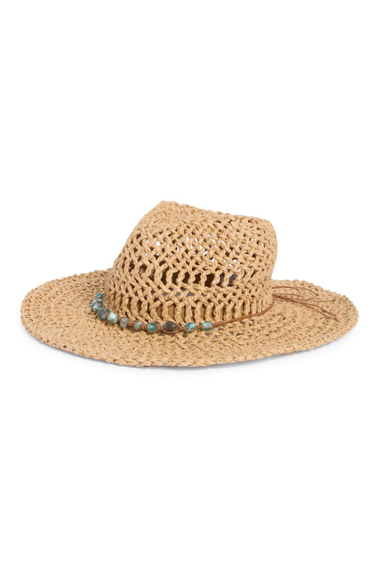 Kristy Bead Trim Western Hat, Main, color, TAN