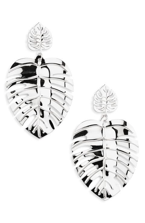 Palm Leaf Drop Earrings