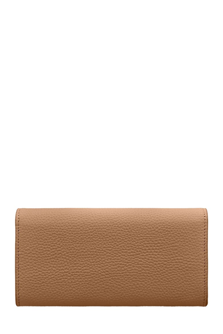 Long Leather Flap Wallet, Alternate, color, Sandstone Lily