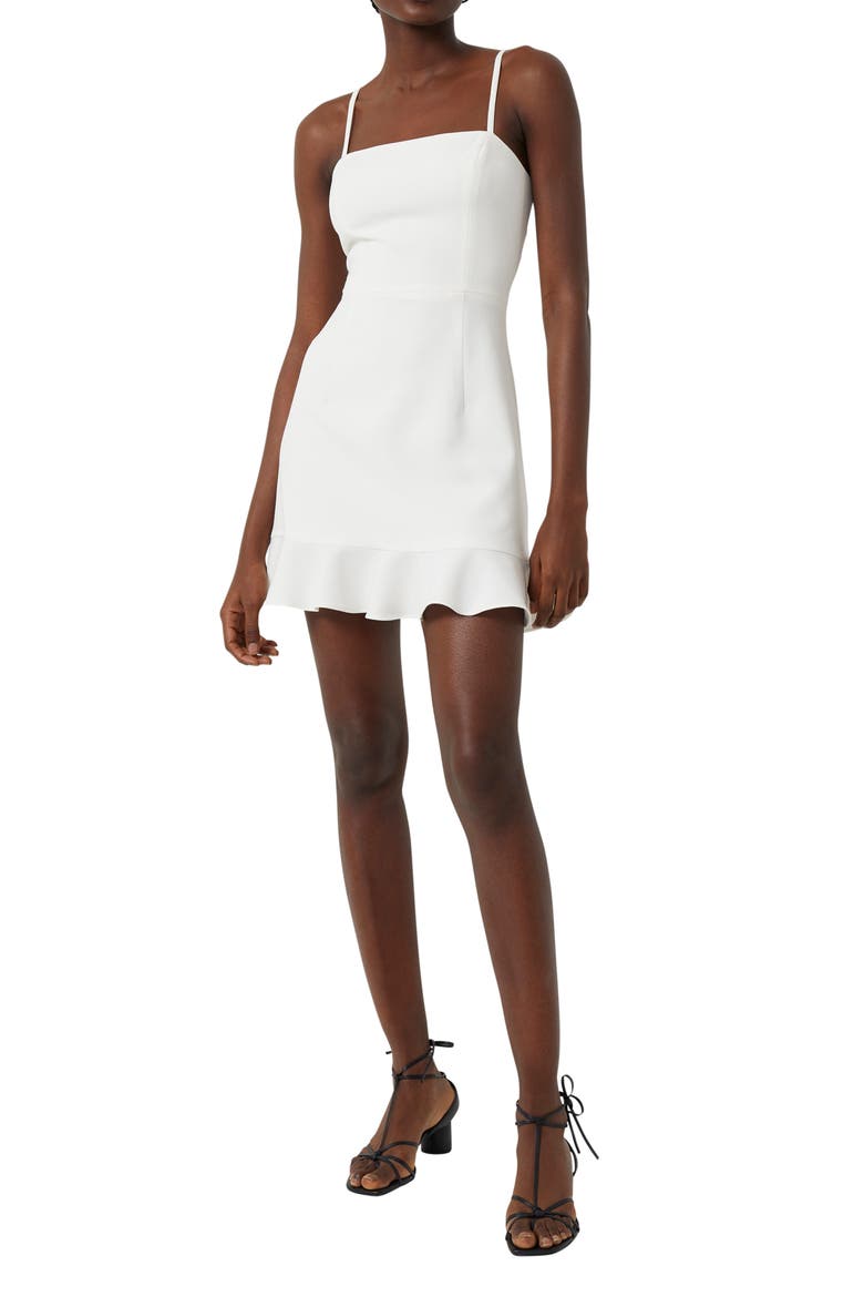 Whisper Frill Hem Dress, Main, color, 10-SUMMER WHITE