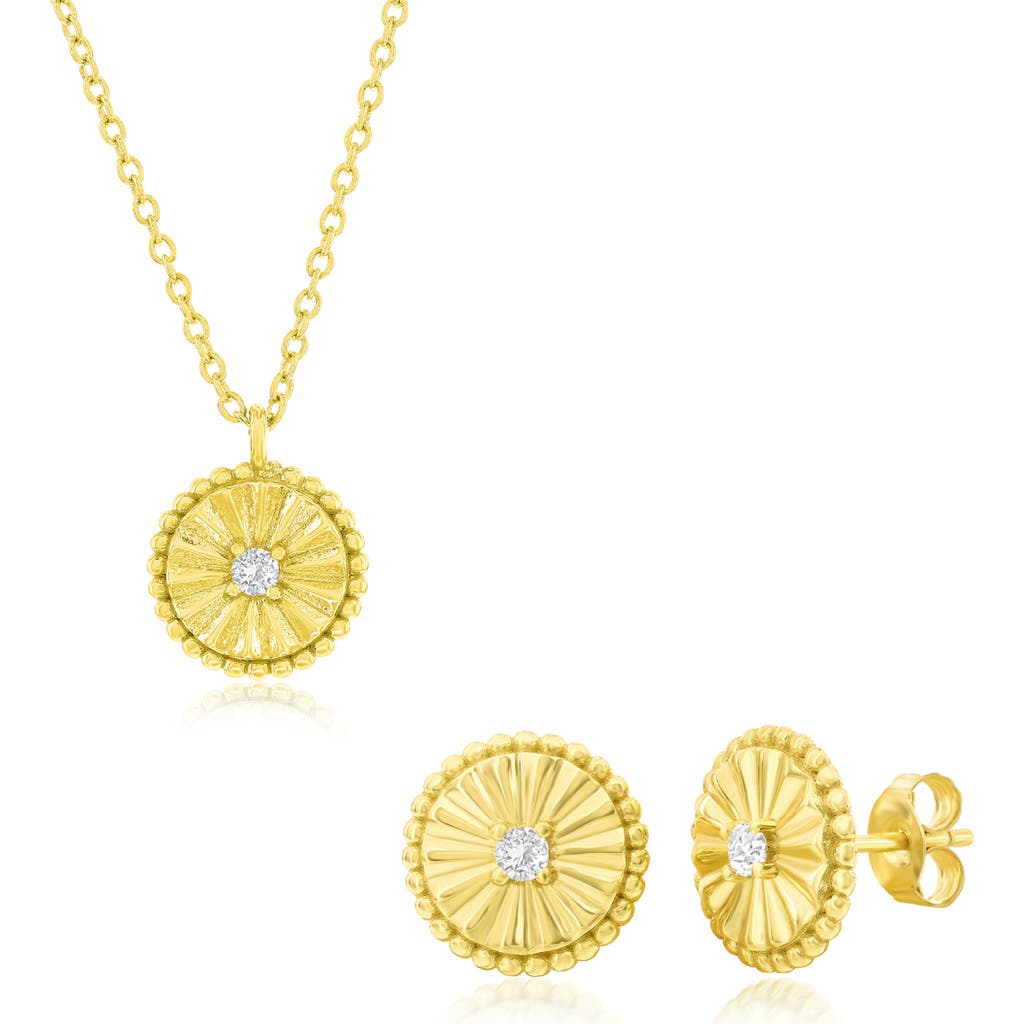 Shop Simona Cubic Zirconia Pendant Necklace & Stud Earrings Set