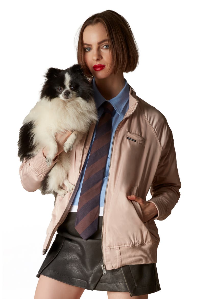 Women's Satin Bomber Jacket, Alternate, color, BRUSH