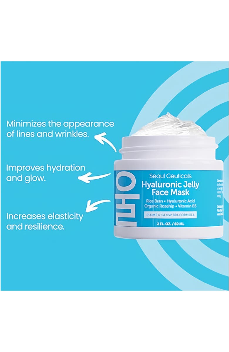 Seoul Ceuticals Korean Skincare Hyaluronic Jelly Face Mask, Alternate, color, Clear