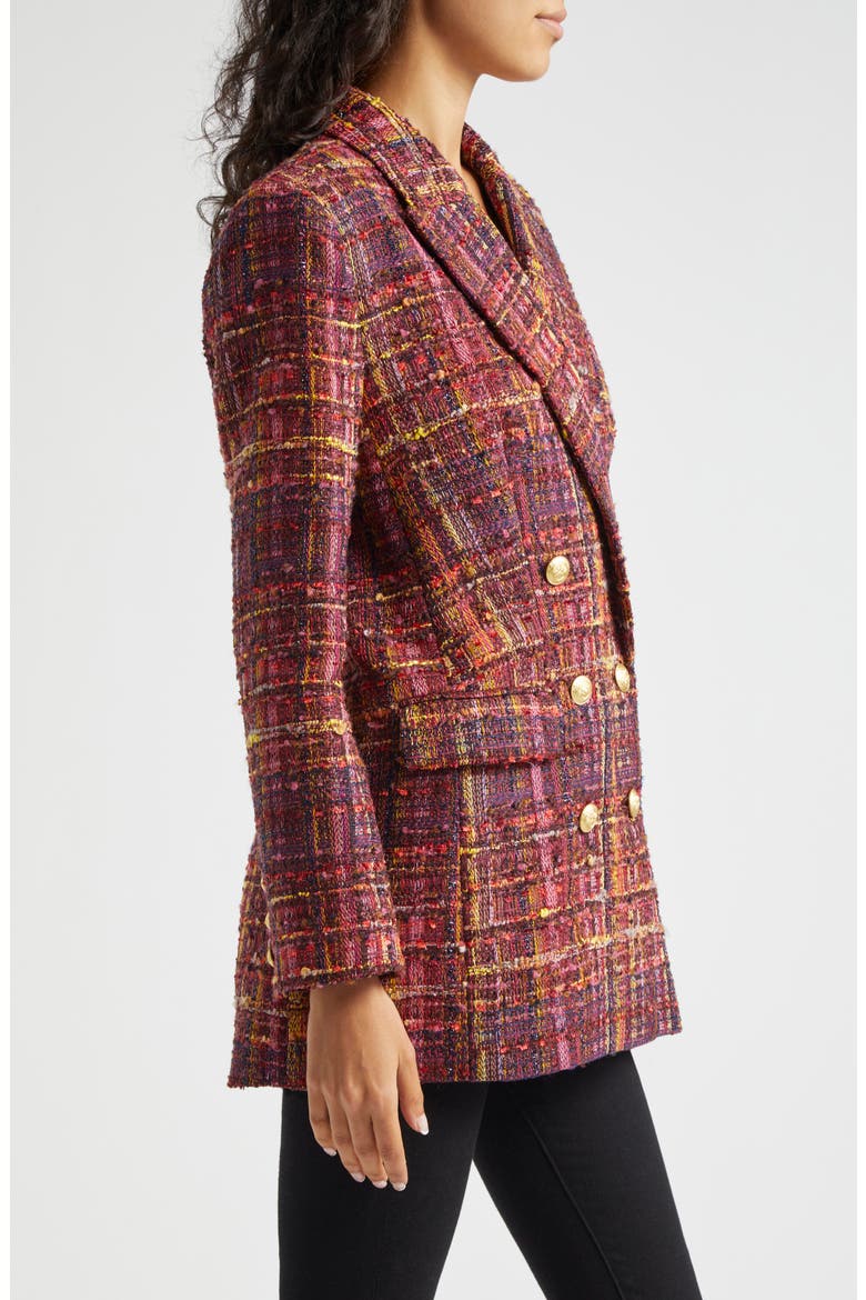 Aimee Relaxed Fit Double Breasted Blazer, Alternate, color, REDPINK M