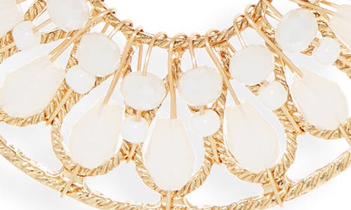 Cara Beaded Frontal Hoop Earrings In Gold
