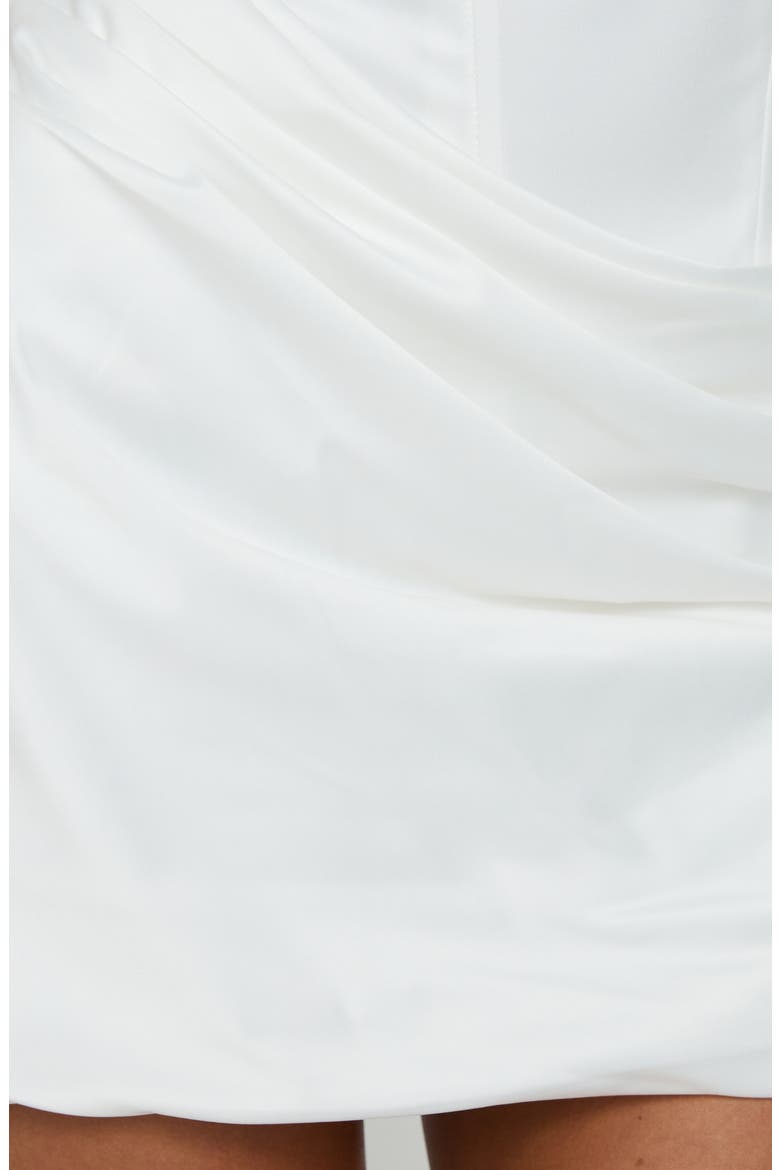 Annibella Ruched Strapless Minidress, Alternate, color, WHITE