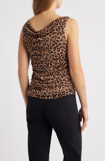 売れ筋商品|||アンクライン カットソー トップス レディース Women's Printed Ruched Draped-Neck Mesh Top Anne Black Multi Anne Klein Ruched Cowl Neck Top | Nordstrom