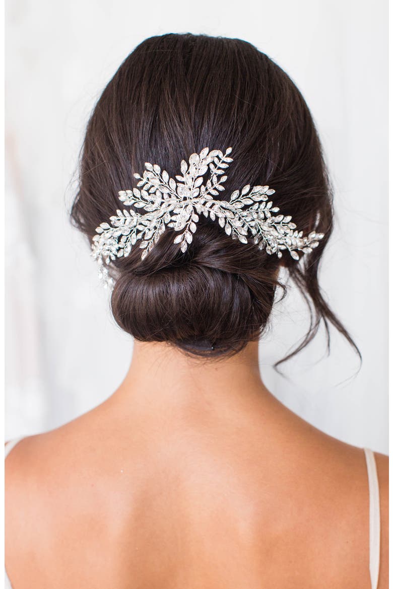 Serena Crystal Hair Comb, Alternate, color, CLASSIC SILVER