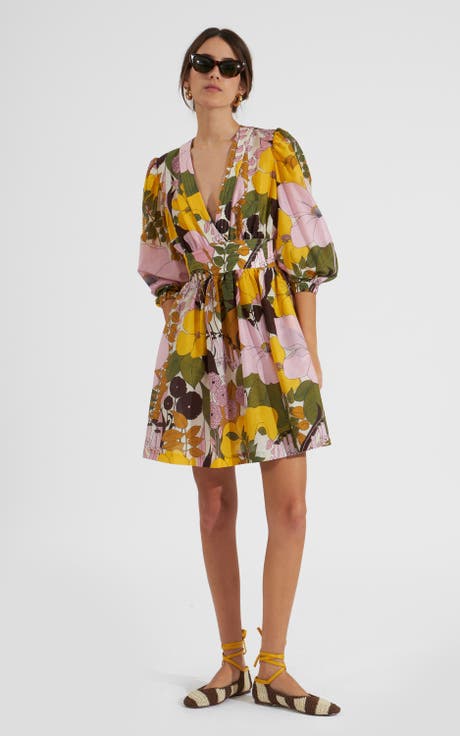 Margherita Dress Big Flower Rose Pink