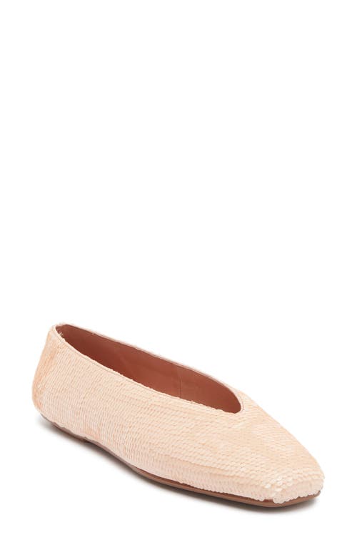 Jeffrey Campbell Fathom Sequin Square Toe Flat In Pink
