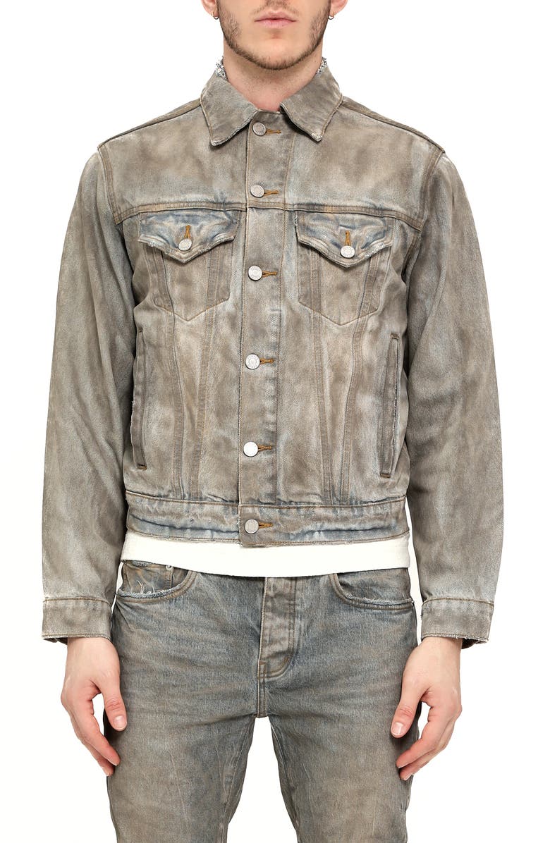PURPLE BRAND Arcilla Distressed Denim Jacket, Main, color, Light Indigo