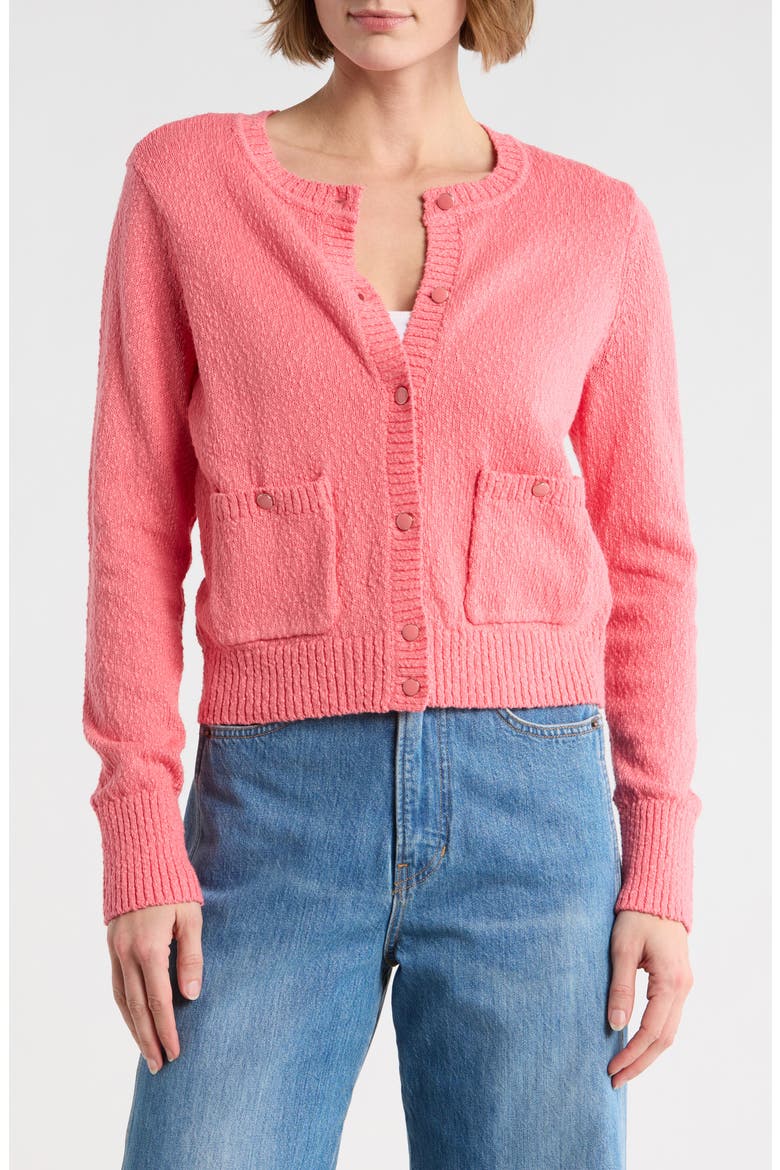 Button Front Cotton Cardigan, Main, color, SUNKISSED
