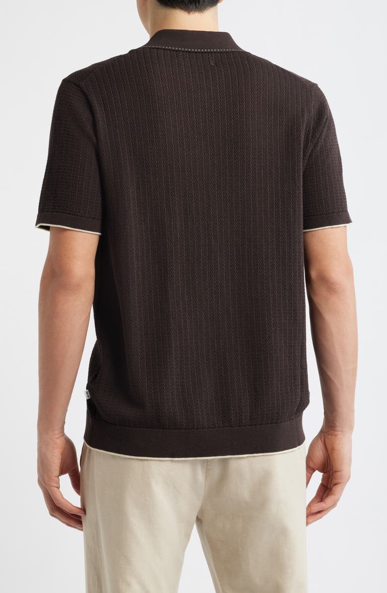 NN07 Nalo 60039 Tipped Polo Cardigan, Alternate, color, Deep Truffle