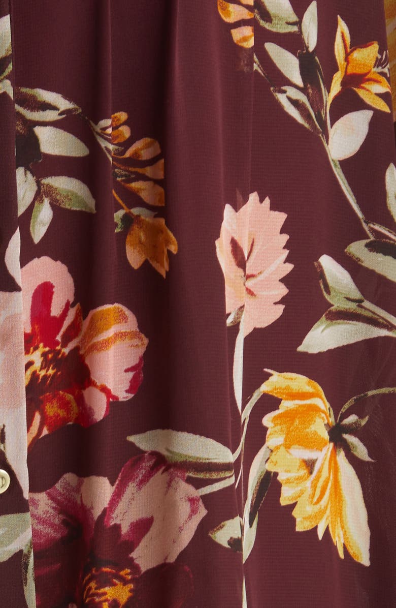 Julia Jordan Floral Pleated Long Sleeve Dress, Alternate, color,