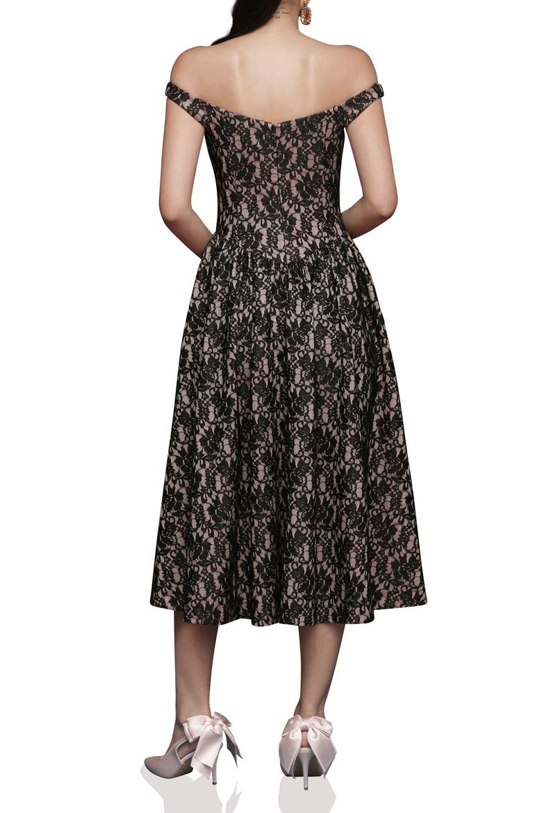 womens off the shoulder midi dress 525 America Off-The-Shoulder Maxi Dress
